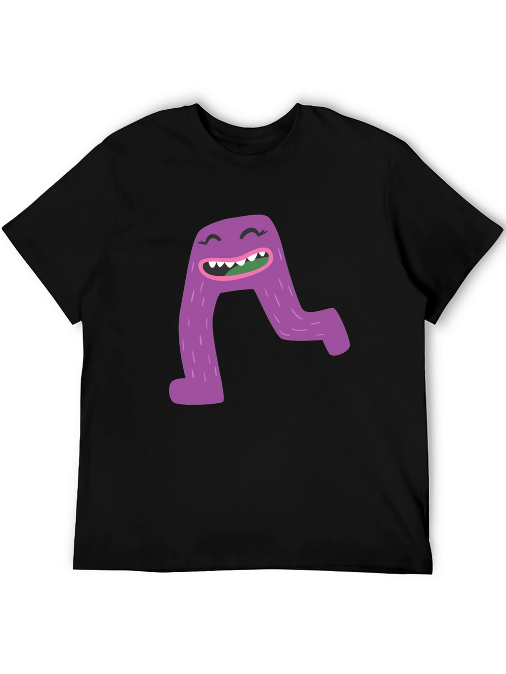 Monster A Letter Graphic Black T-Shirt