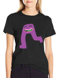Monster A Letter Graphic Black T-Shirt