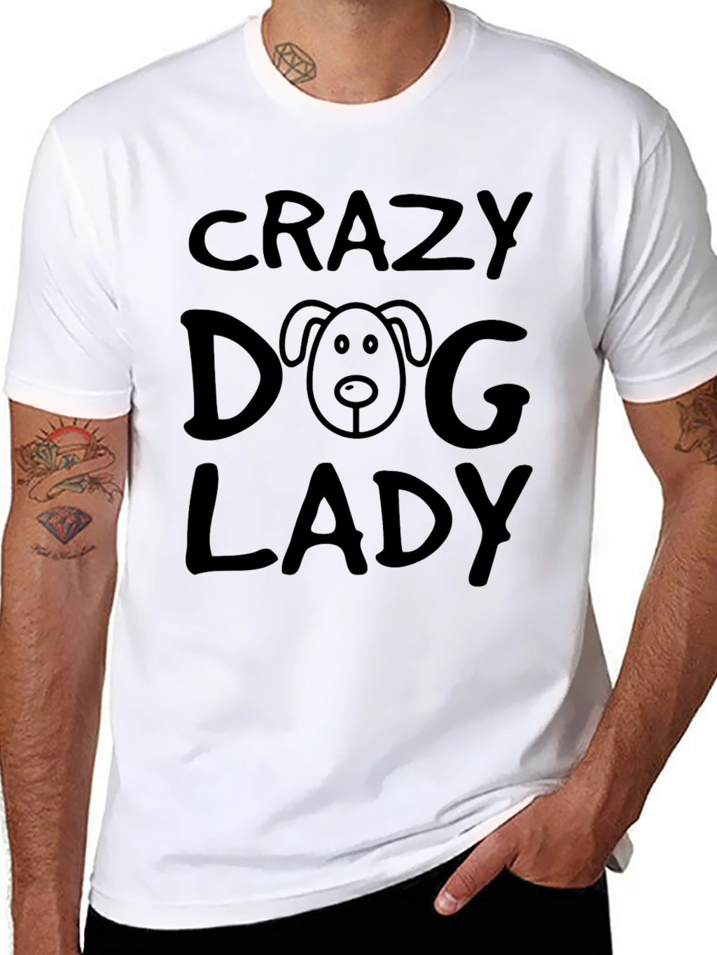 Crazy Dog Lady Black T-Shirt