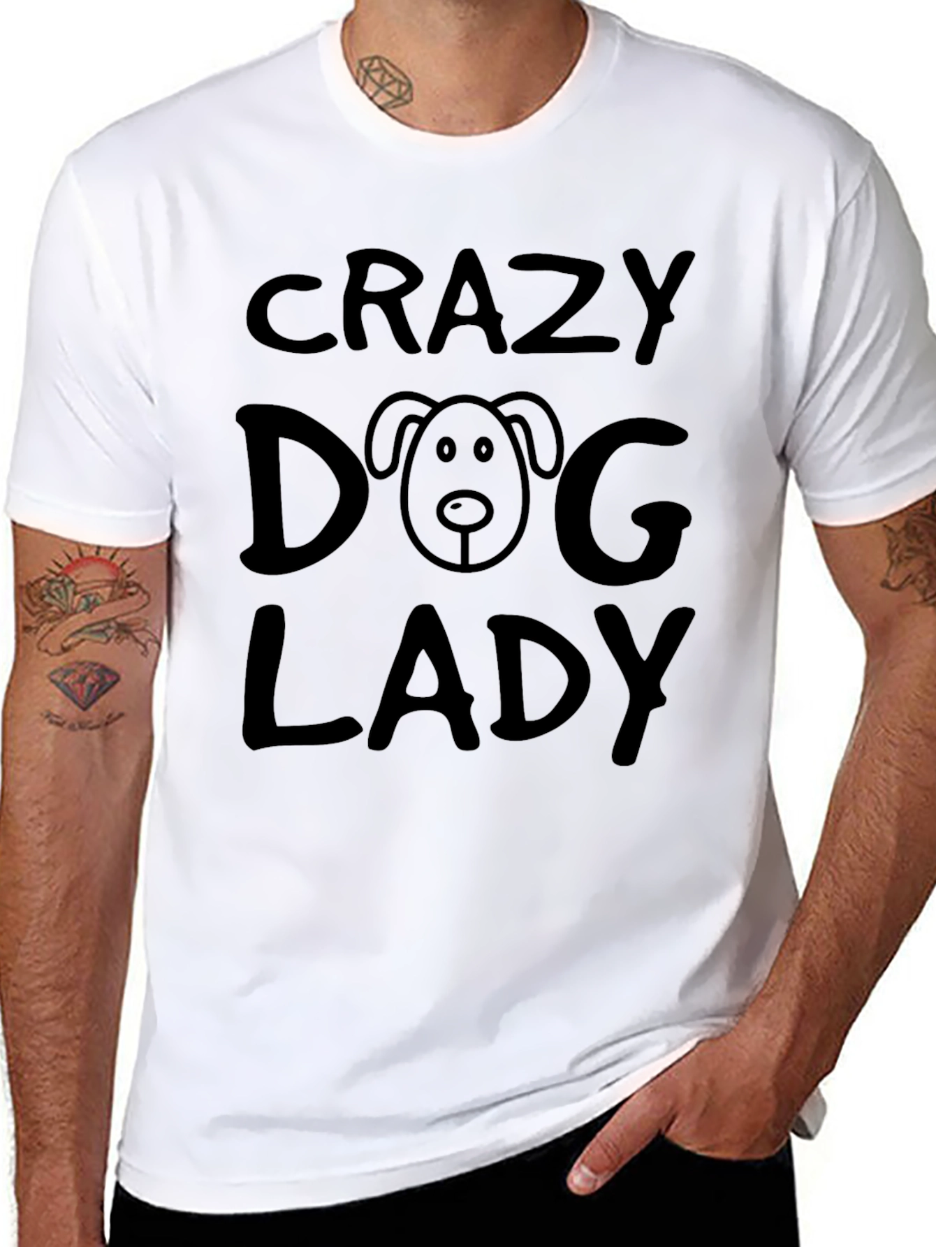 Crazy Dog Lady Black T-Shirt