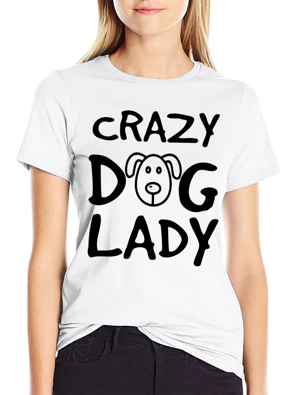 Crazy Dog Lady Black T-Shirt