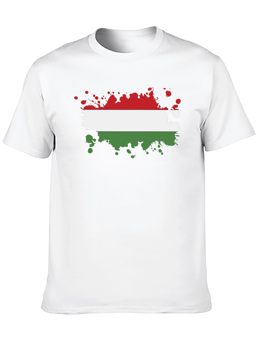 Hungarian Flag Splatter T-Shirt - Black Cotton Tee