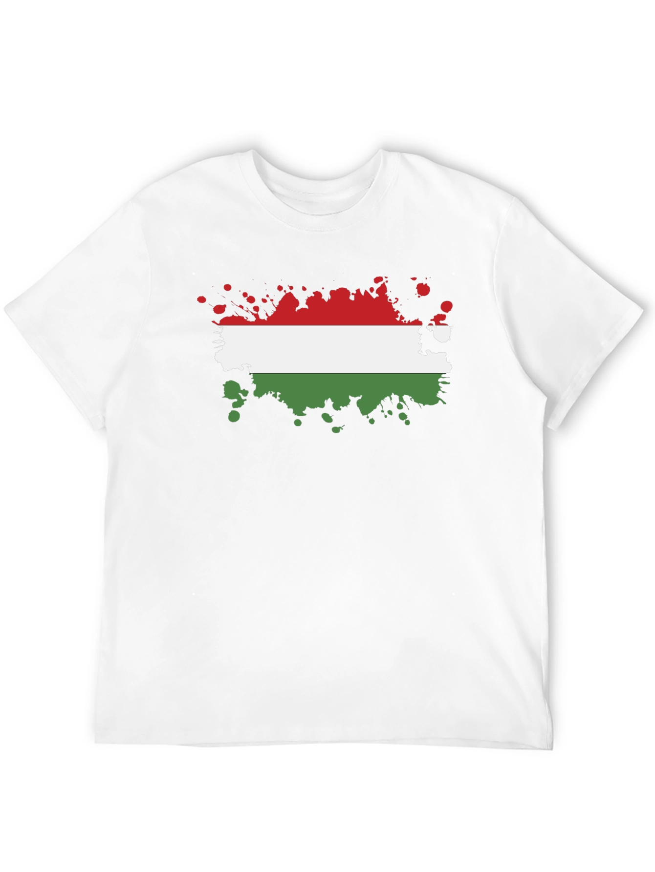 Hungarian Flag Splatter T-Shirt - Black Cotton Tee