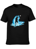 Volleyball Wave Graphic T-Shirt - Black