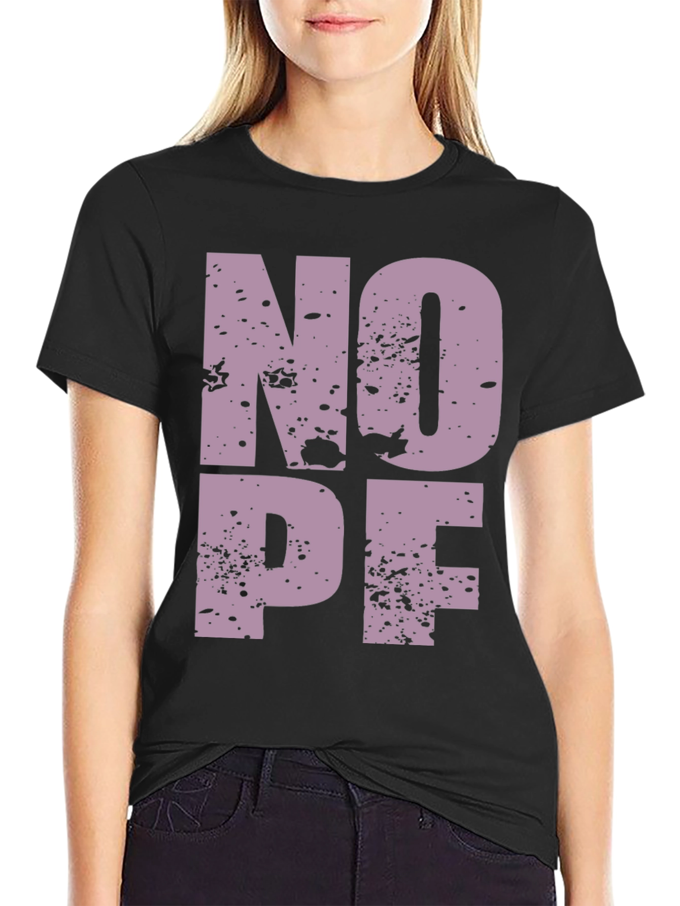 NOPE Graphic T-Shirt - Soft Black Crew Neck Tee
