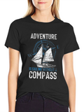 Adventure Sailing Compass Graphic T-Shirt