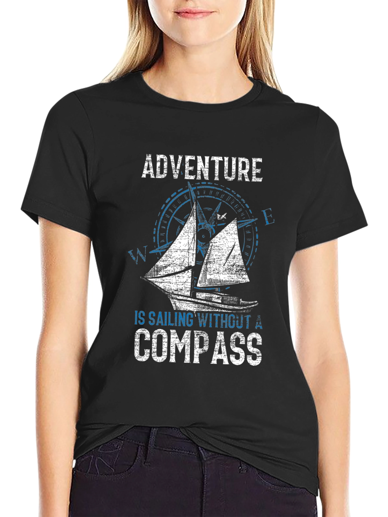 Adventure Sailing Compass Graphic T-Shirt