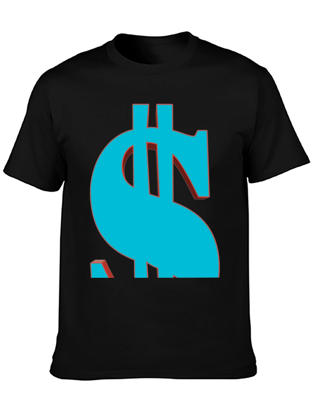 Bold Dollar Sign Graphic Tee - Casual Black T-Shirt