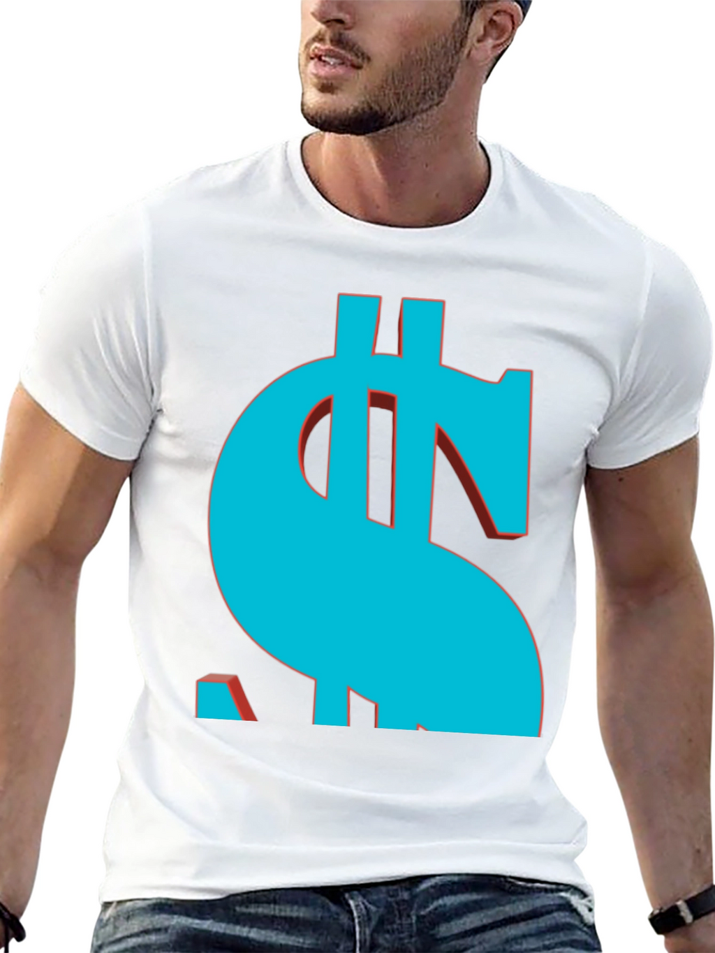 Bold Dollar Sign Graphic Tee - Casual Black T-Shirt