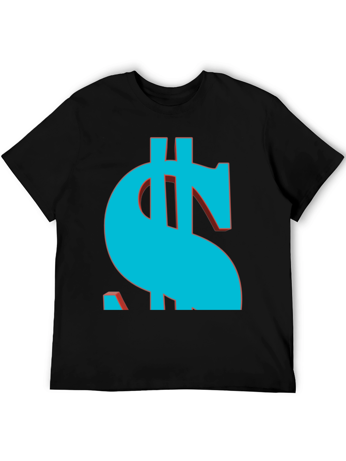 Bold Dollar Sign Graphic Tee - Casual Black T-Shirt
