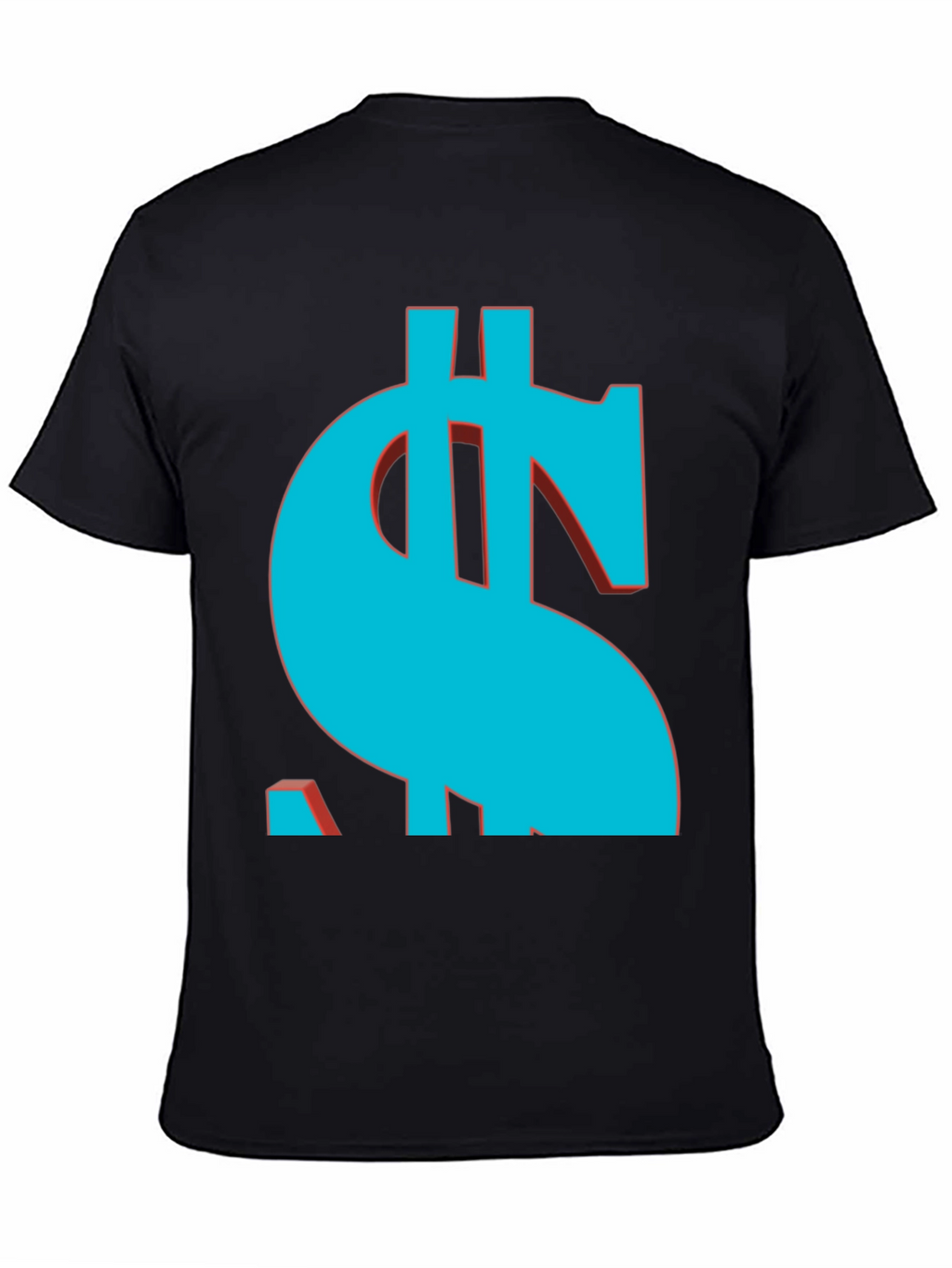 Bold Dollar Sign Graphic Tee - Casual Black T-Shirt