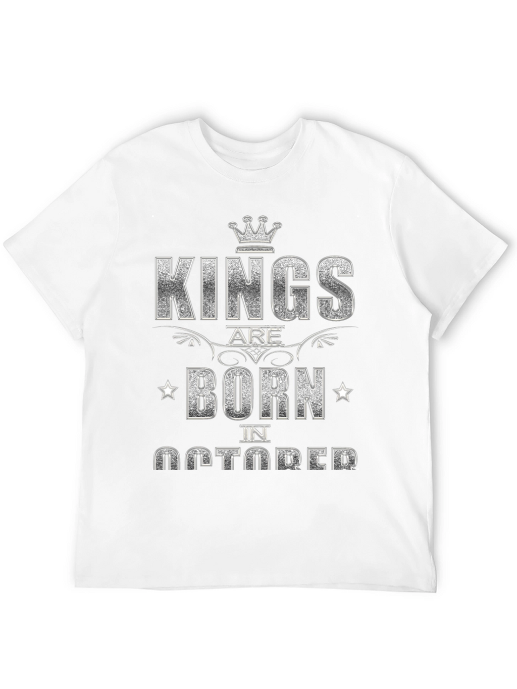 Kings Are Born in October Black Graphic T-Shirt