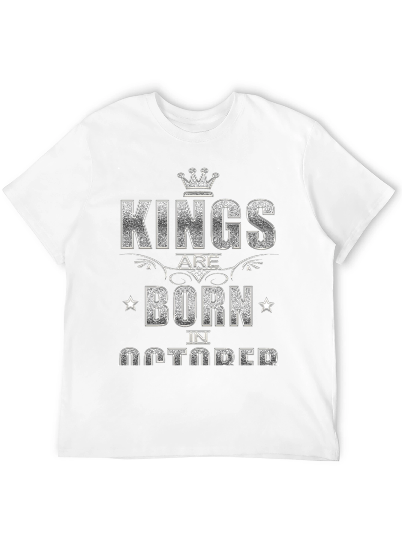Kings Are Born in October Black Graphic T-Shirt
