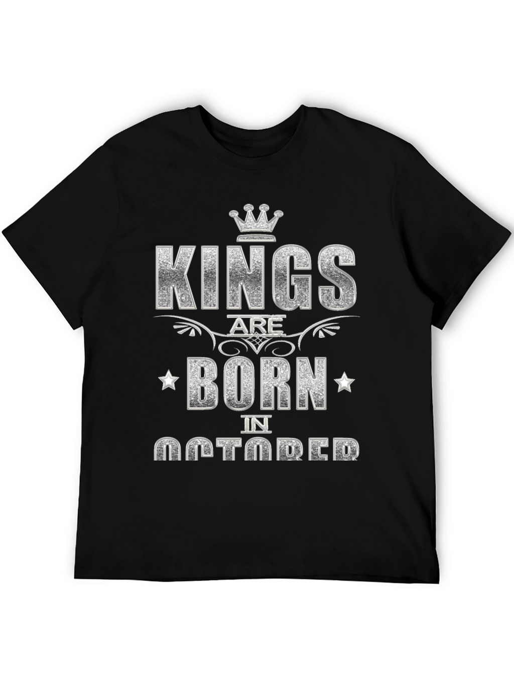 Kings Are Born in October Black Graphic T-Shirt