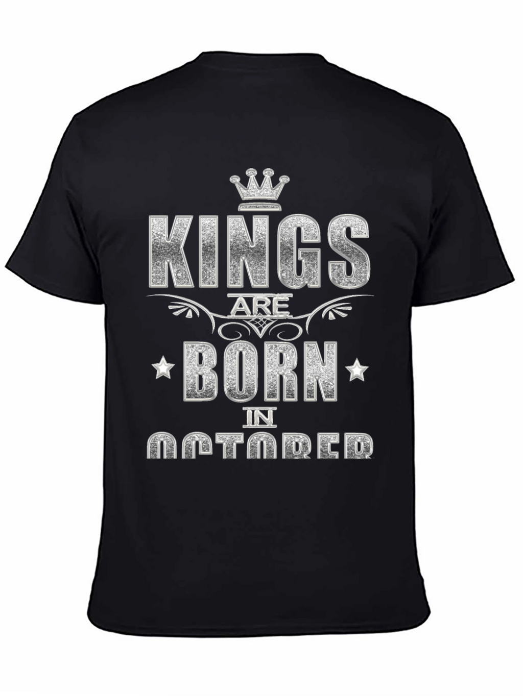 Kings Are Born in October Black Graphic T-Shirt