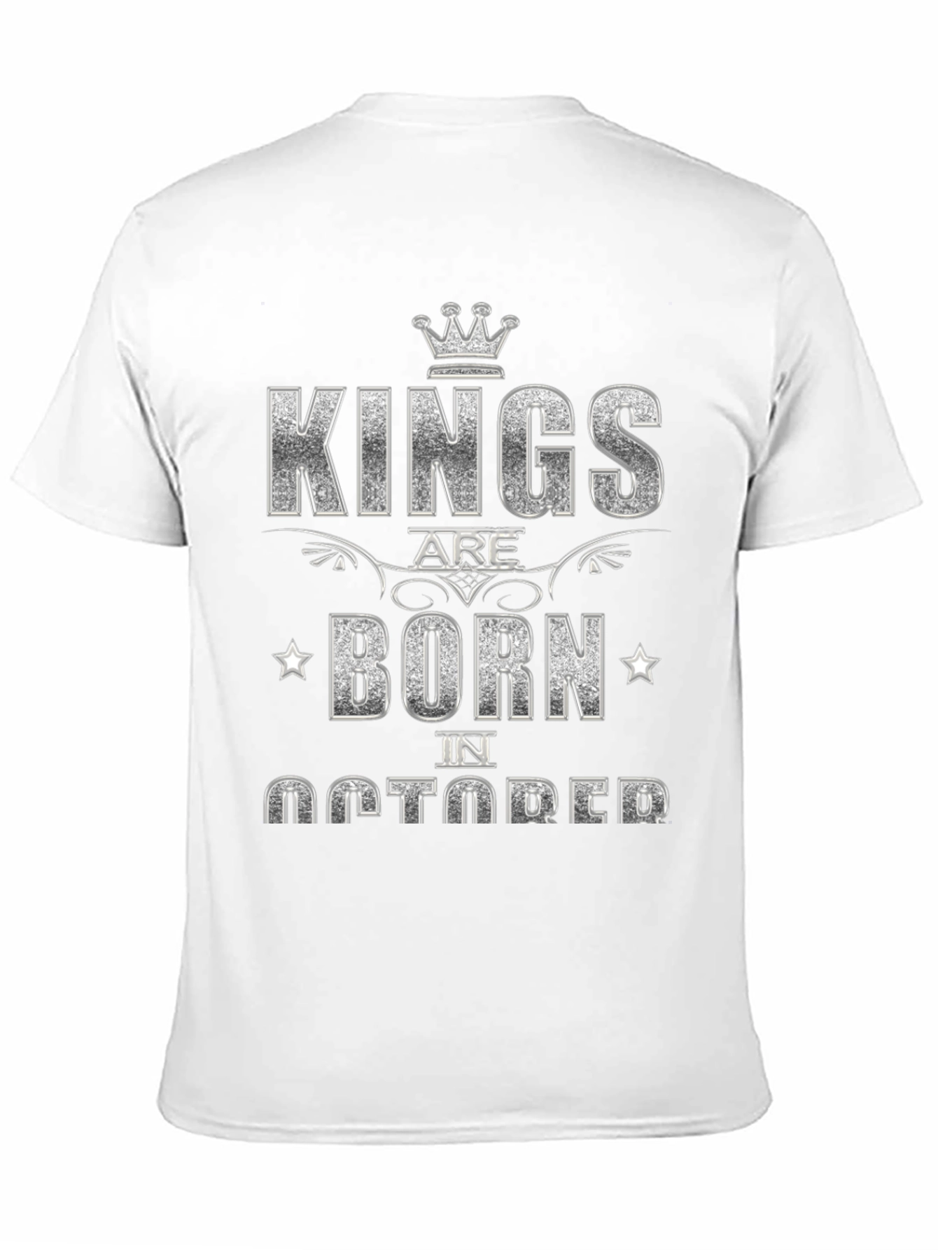 Kings Are Born in October Black Graphic T-Shirt