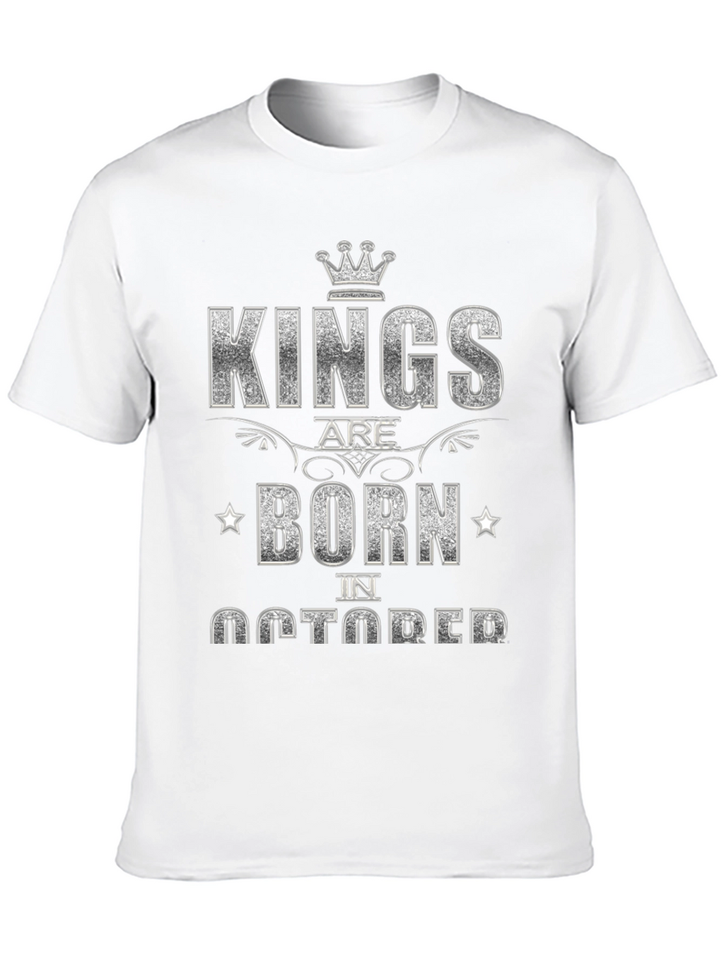 Kings Are Born in October Black Graphic T-Shirt