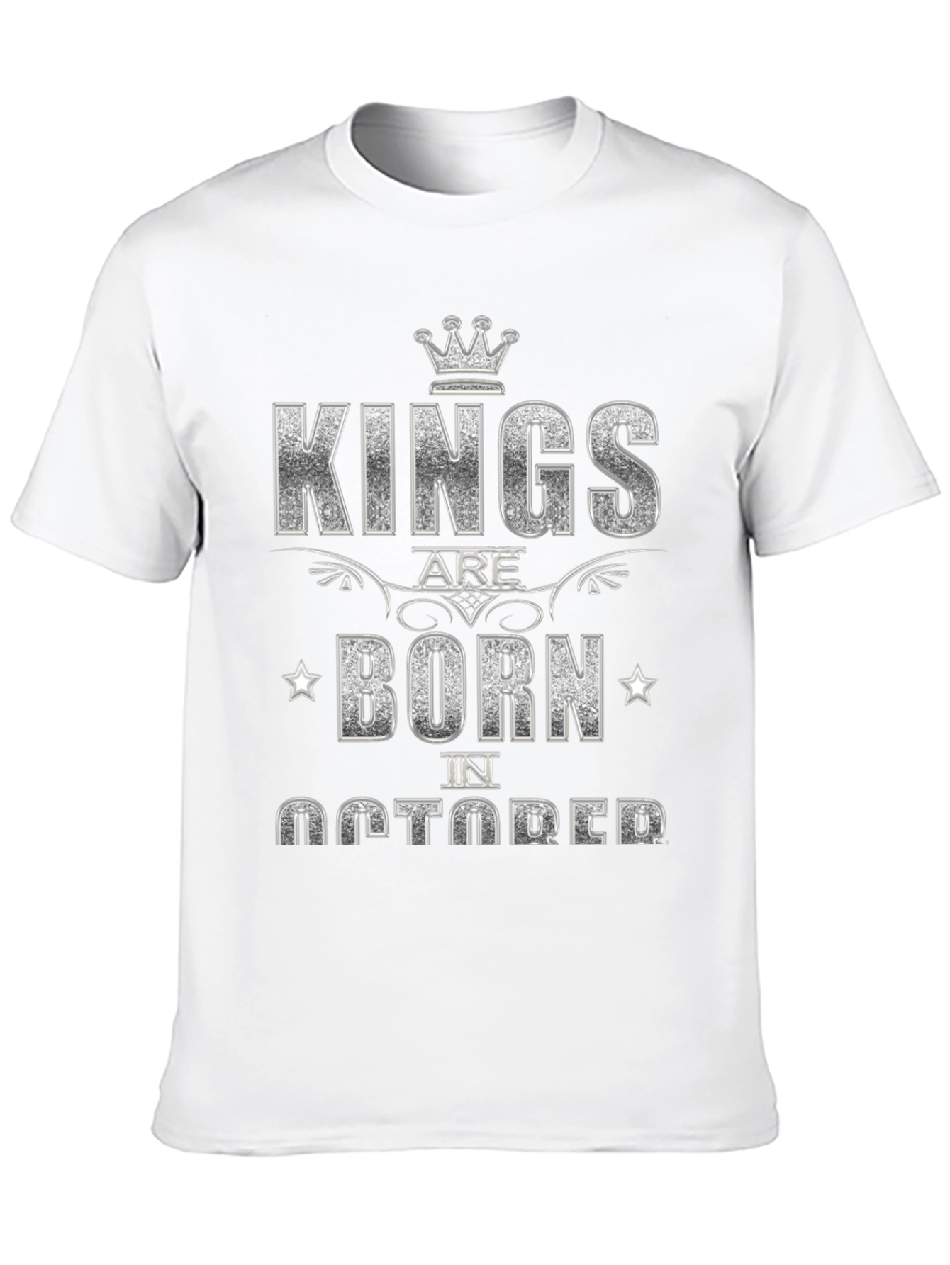 Kings Are Born in October Black Graphic T-Shirt