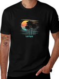 Tempe Graphic T-Shirt Palm Tree Sunset Design