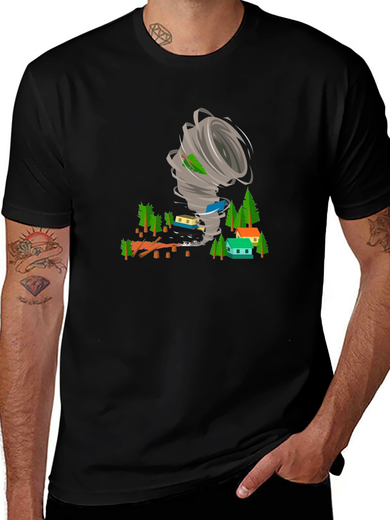 Tornado Graphic Tee - Black Short Sleeve Shirt