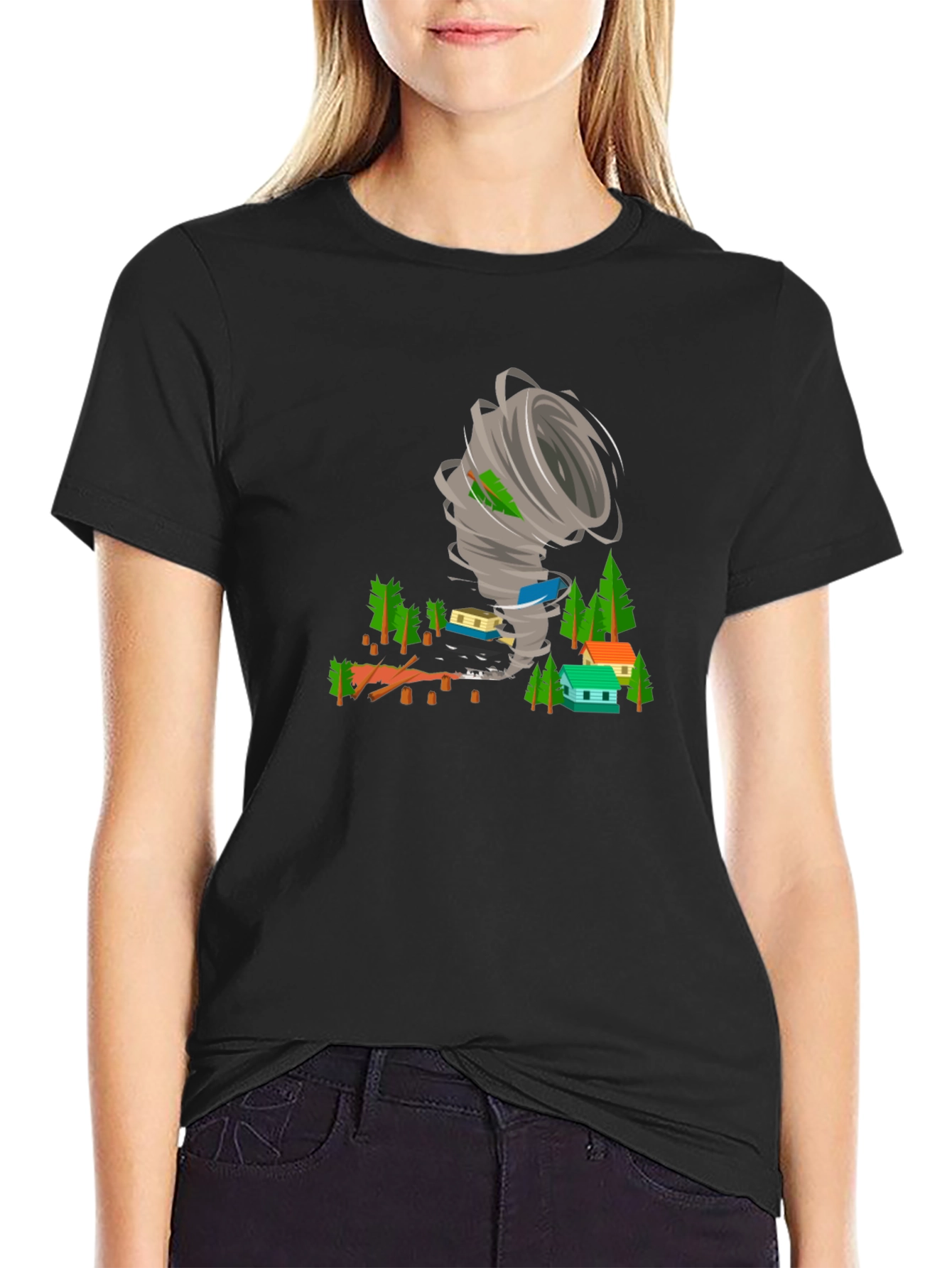 Tornado Graphic Tee - Black Short Sleeve Shirt