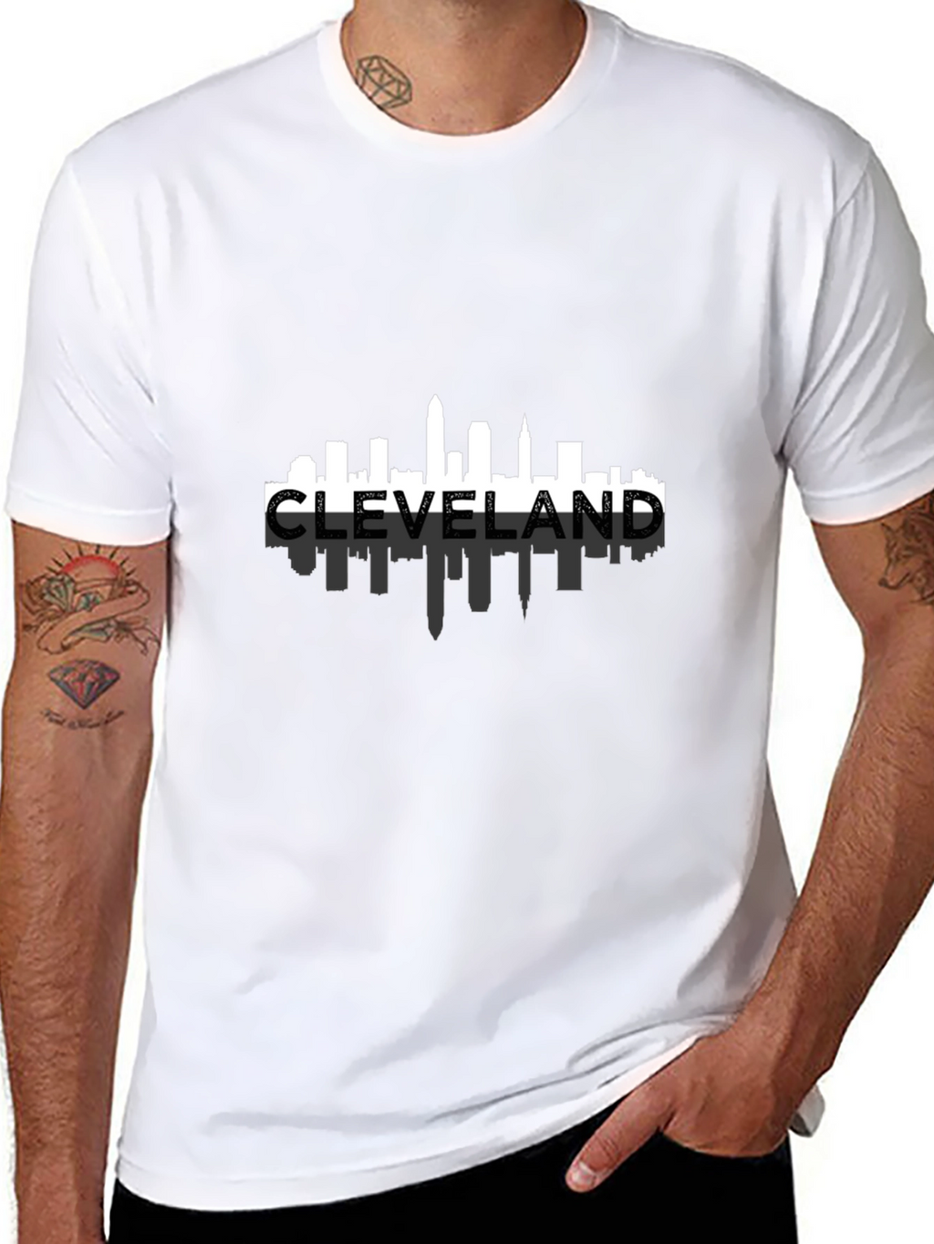 Cleveland Skyline Mens Black T-Shirt
