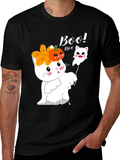 Halloween Boo! Cat Ghost T-Shirt