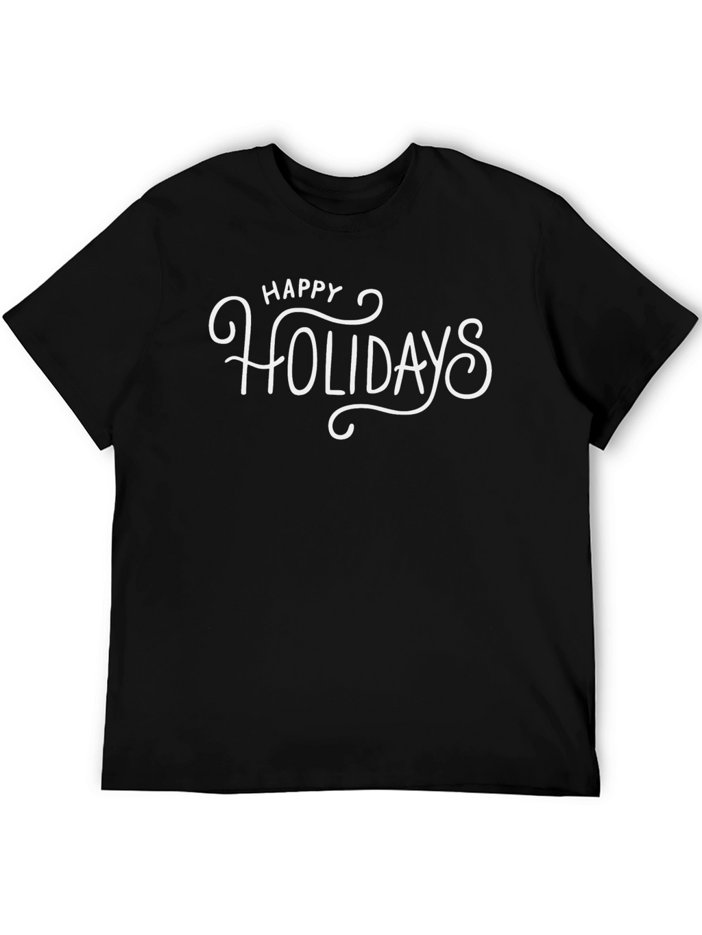 Happy Holidays Graphic Tee - Black Short Sleeve