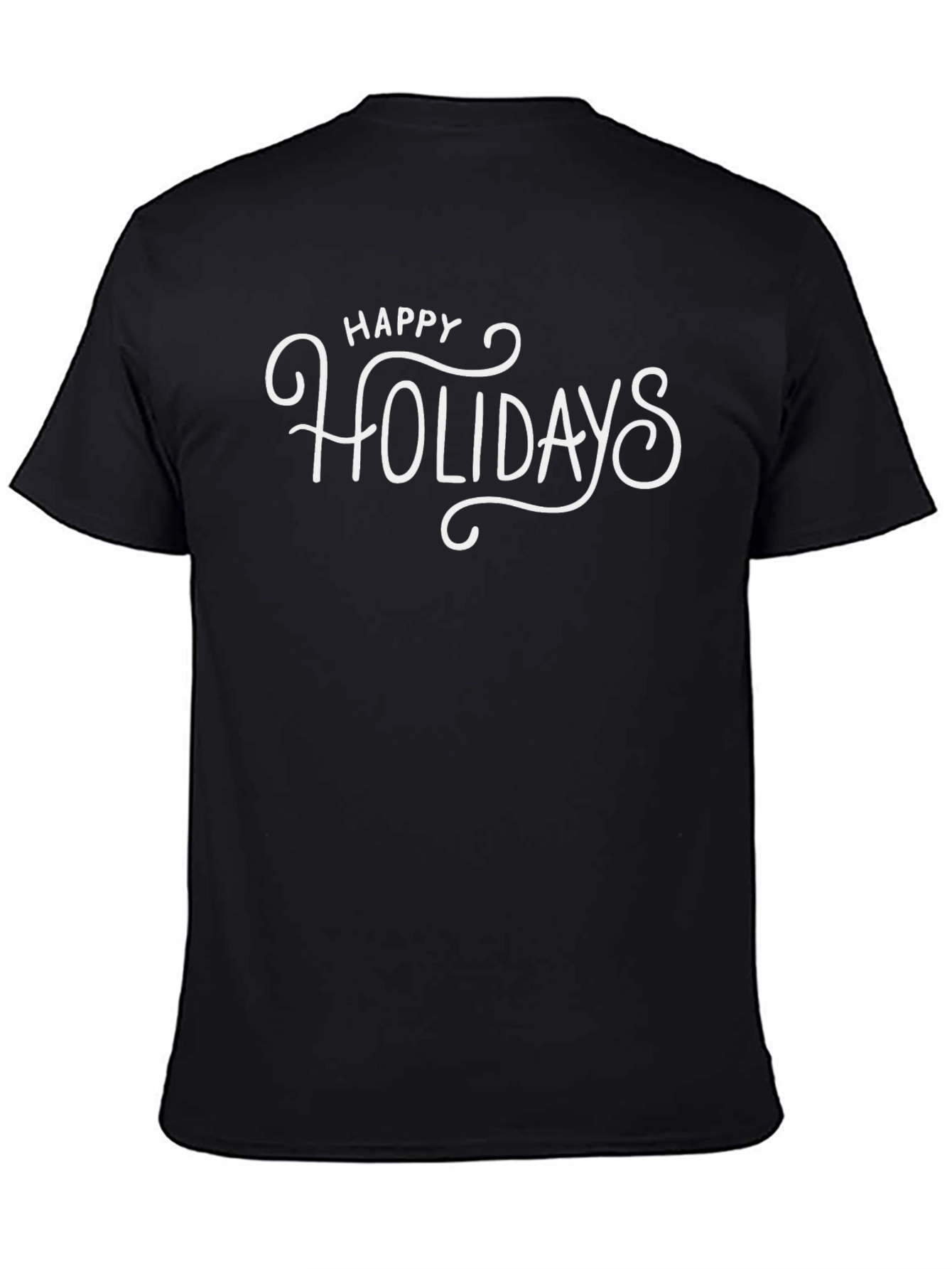 Happy Holidays Graphic Tee - Black Short Sleeve