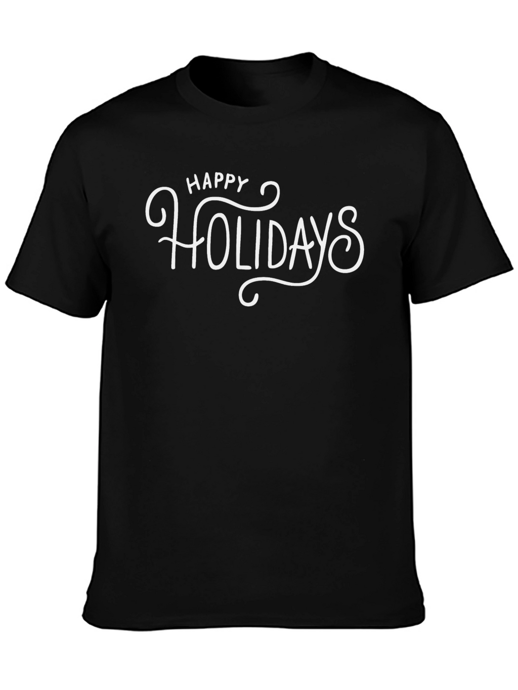 Happy Holidays Graphic Tee - Black Short Sleeve