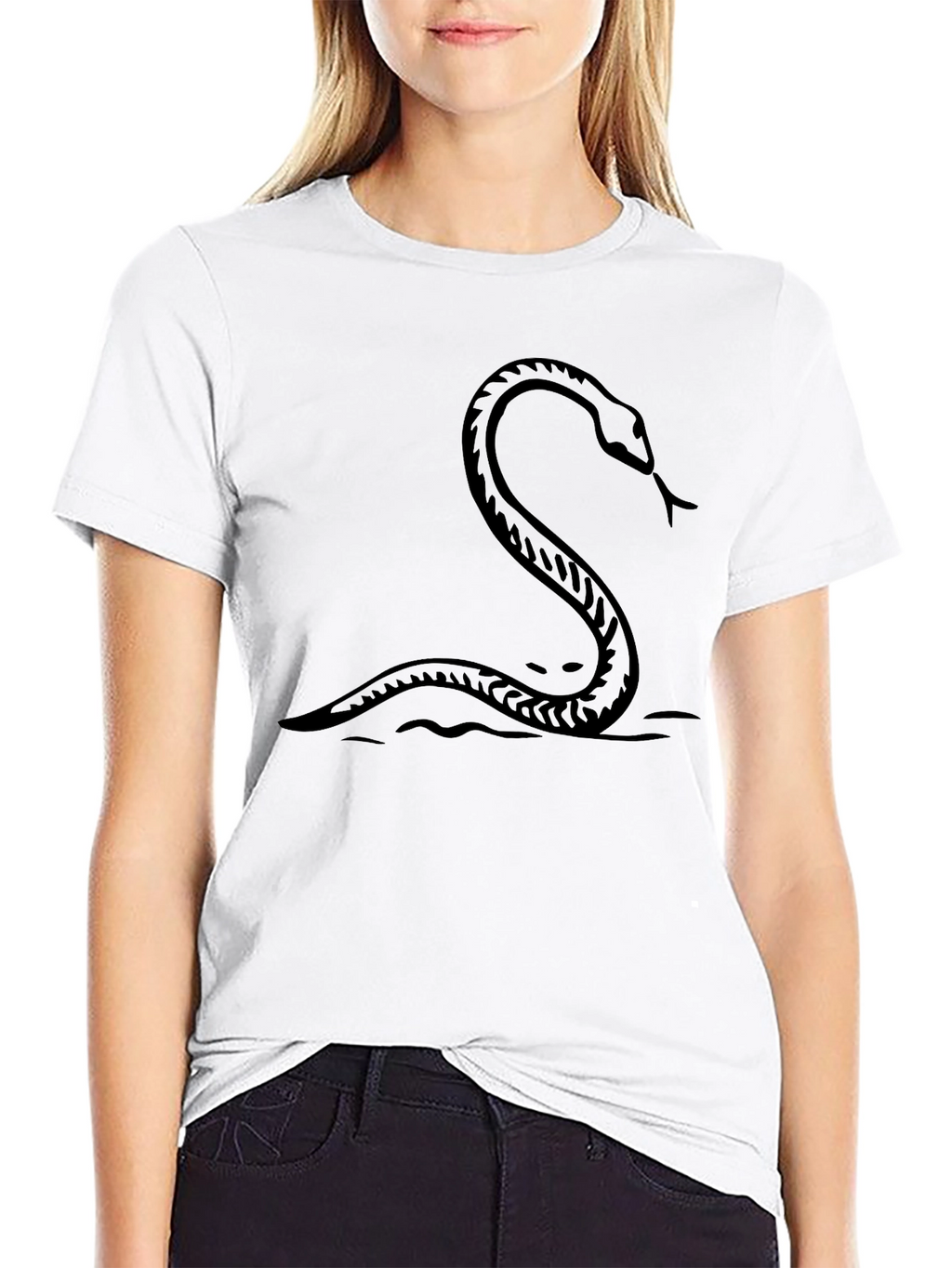 Black Snake Graphic T-Shirt - Mens Casual Tee