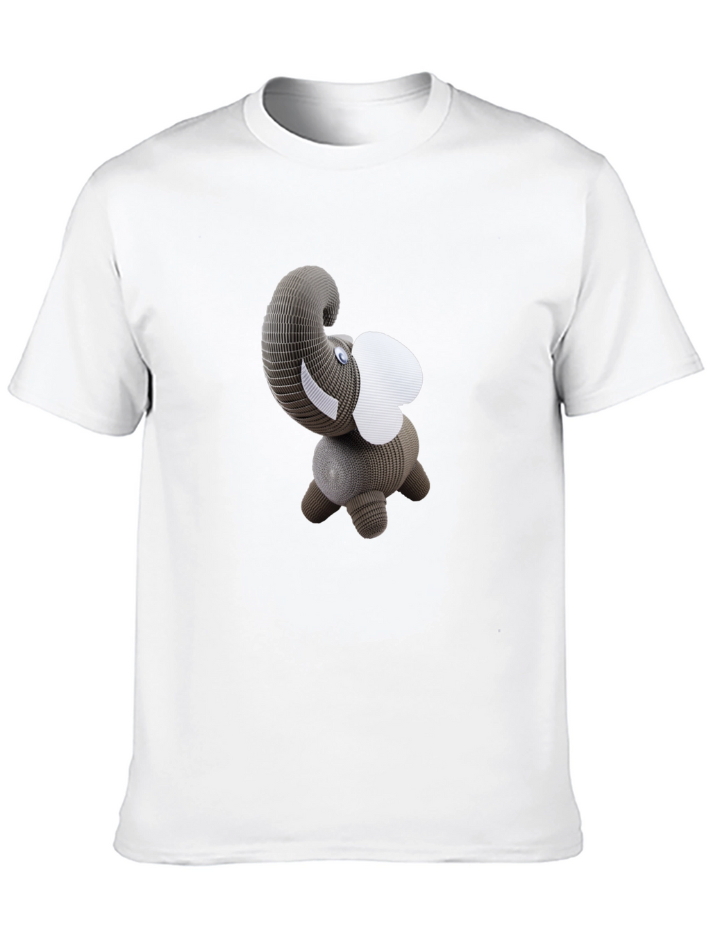 Black T-Shirt with 3D Elephant Design