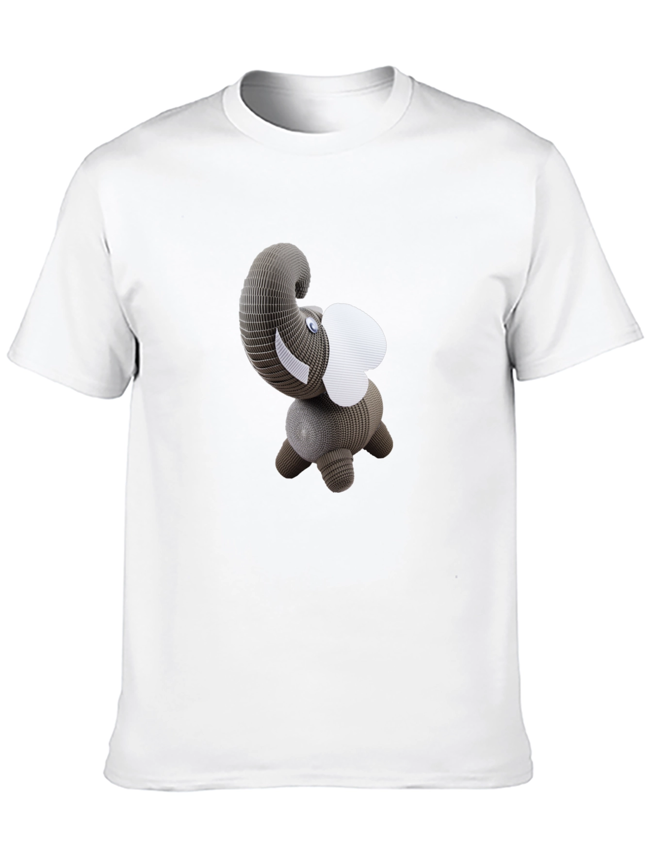 Black T-Shirt with 3D Elephant Design