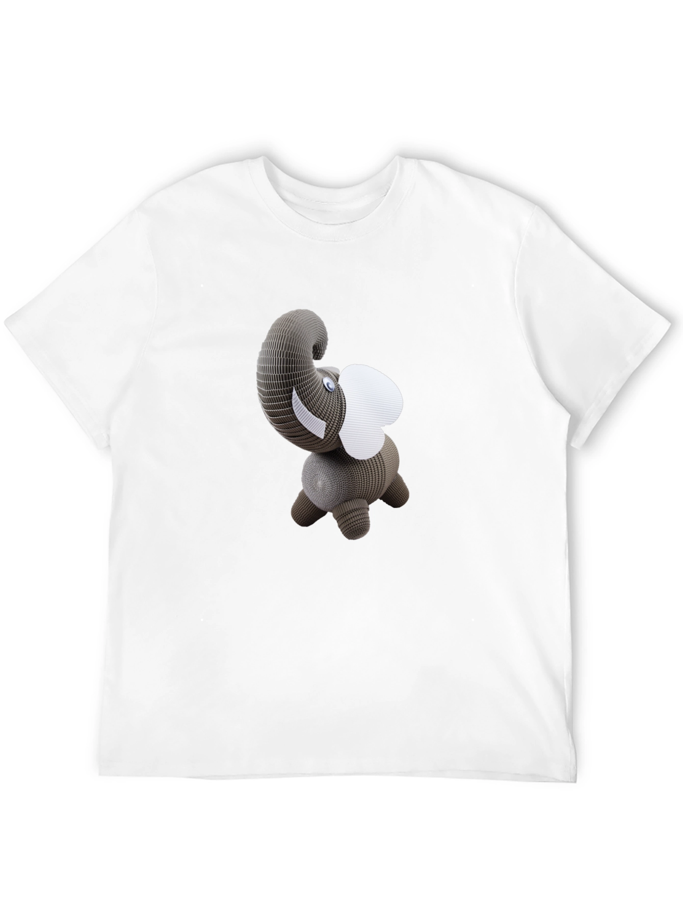 Black T-Shirt with 3D Elephant Design