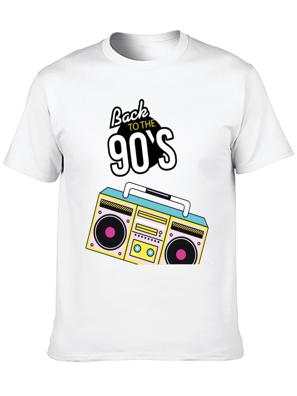 Back to the 90s Retro Boombox Black T-Shirt