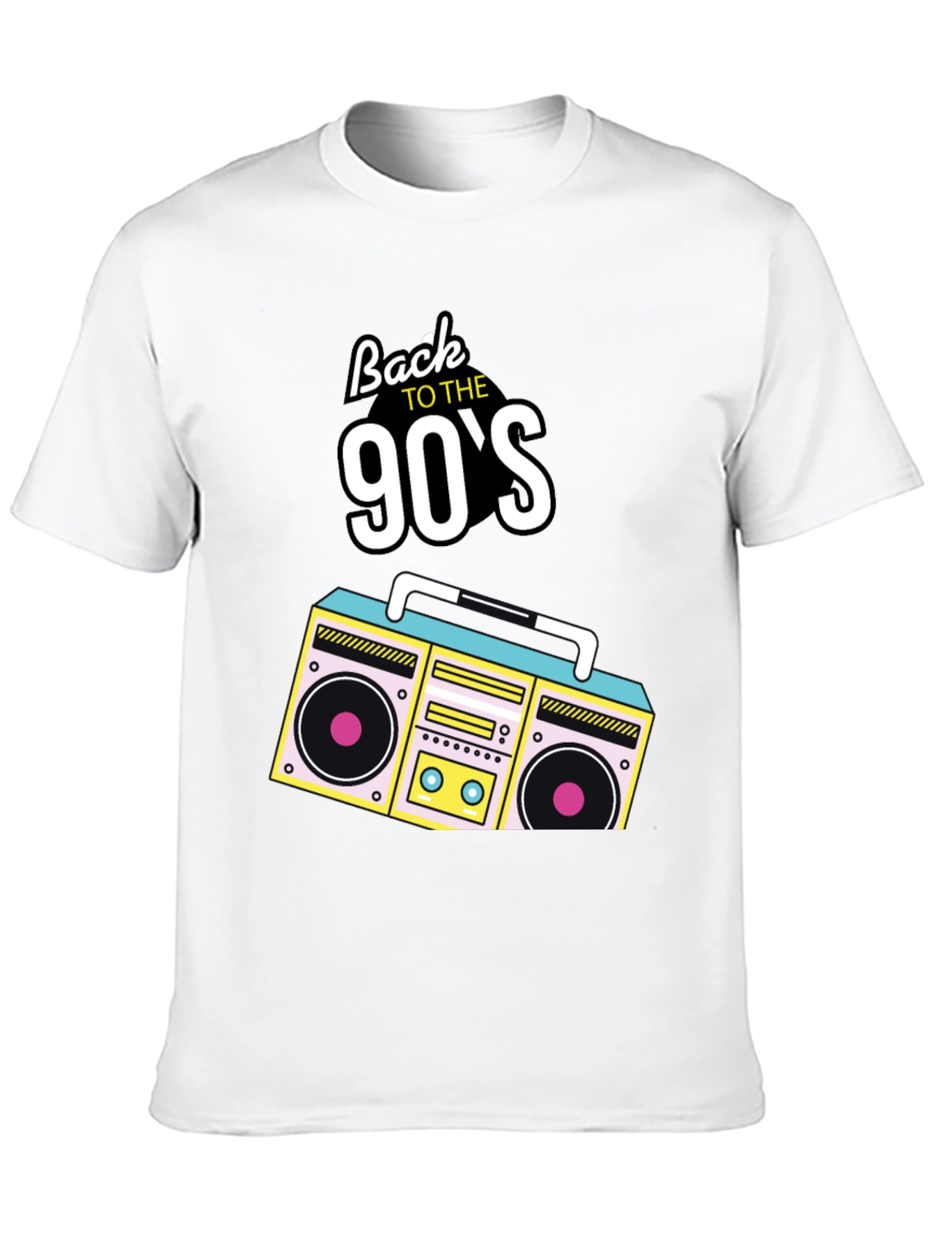 Back to the 90s Retro Boombox Black T-Shirt