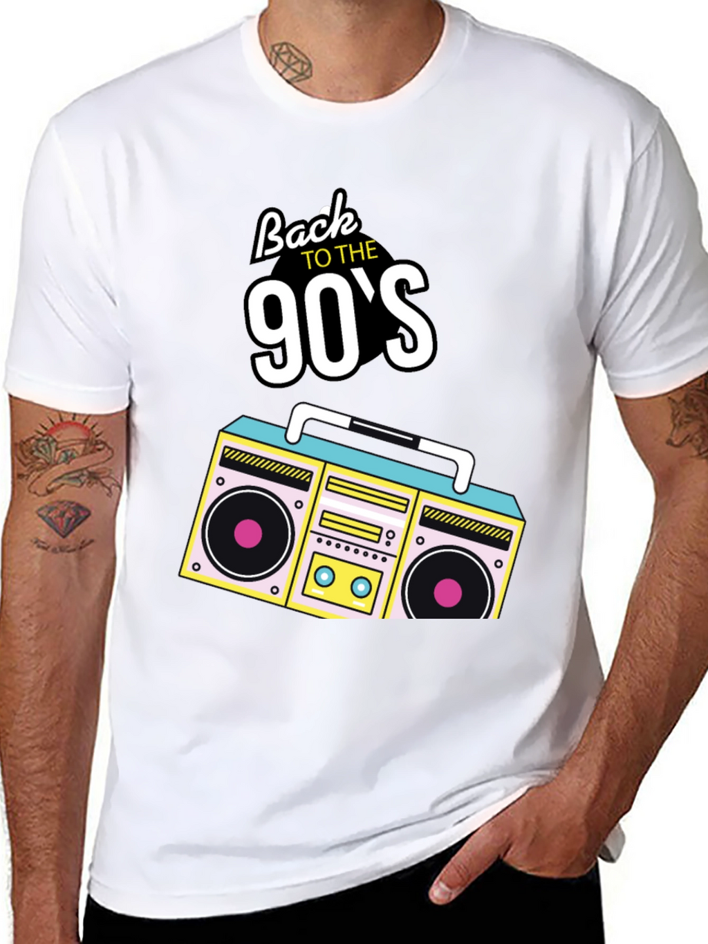Back to the 90s Retro Boombox Black T-Shirt