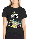 Back to the 90s Retro Boombox Black T-Shirt