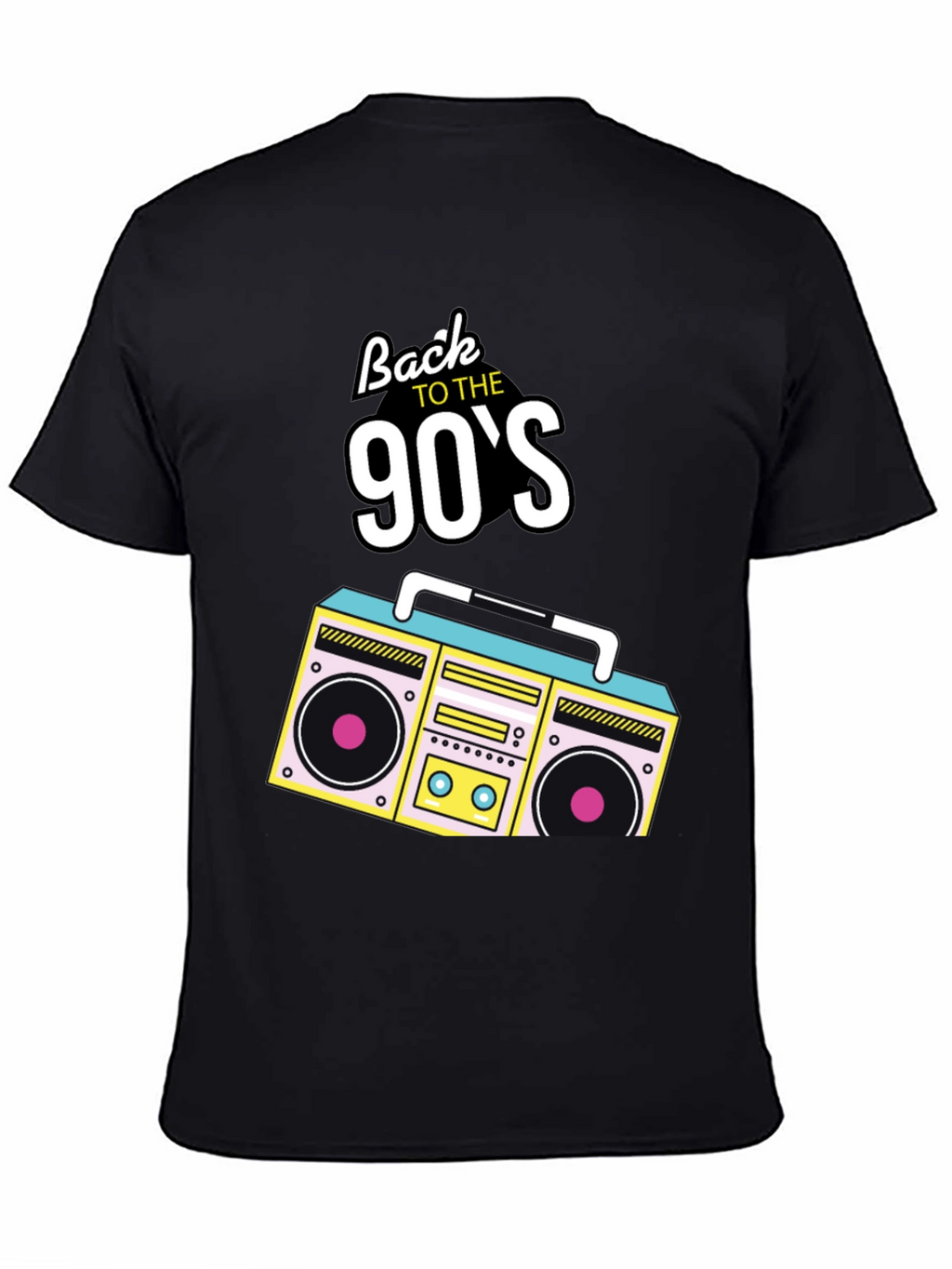Back to the 90s Retro Boombox Black T-Shirt