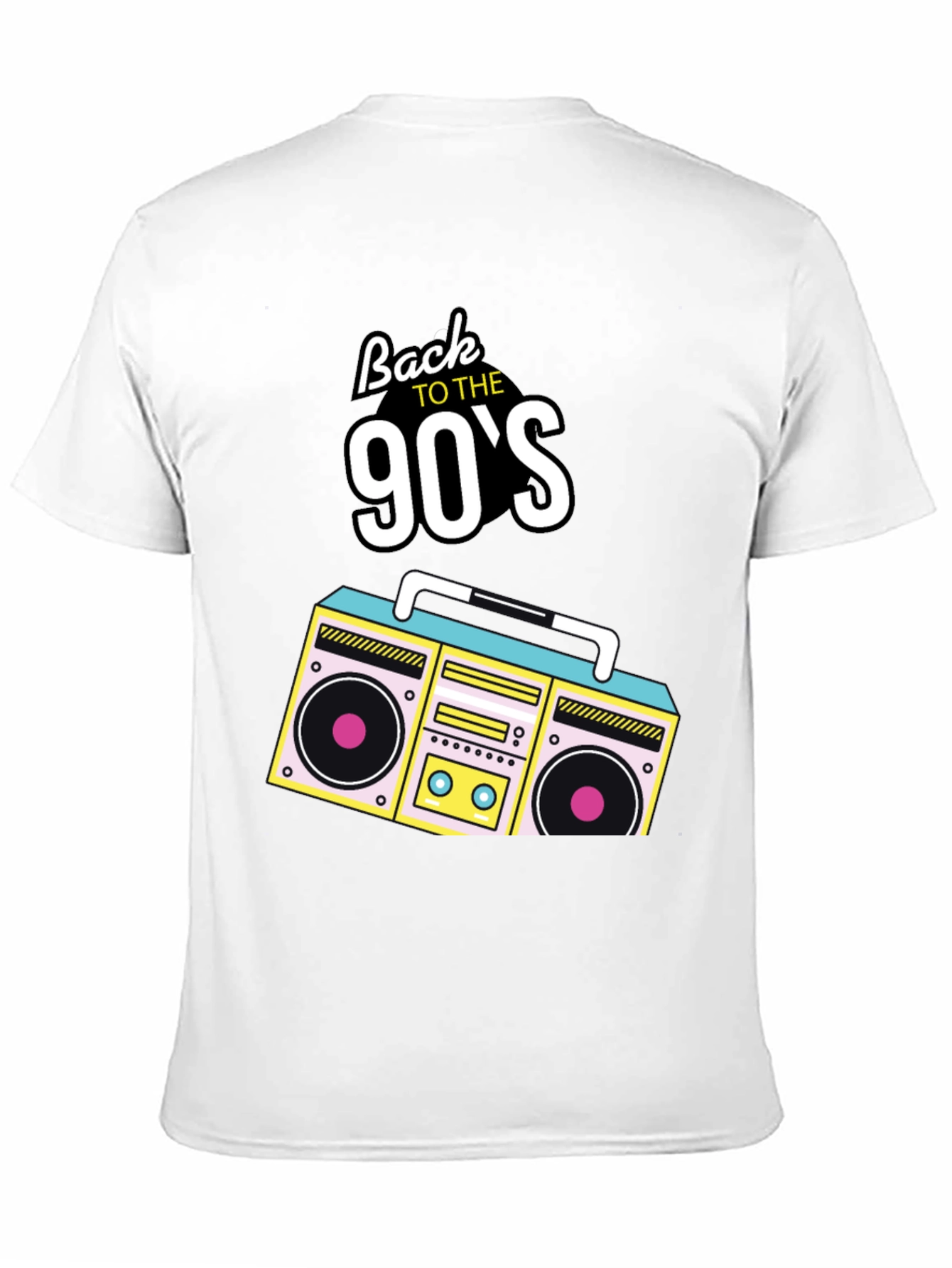 Back to the 90s Retro Boombox Black T-Shirt