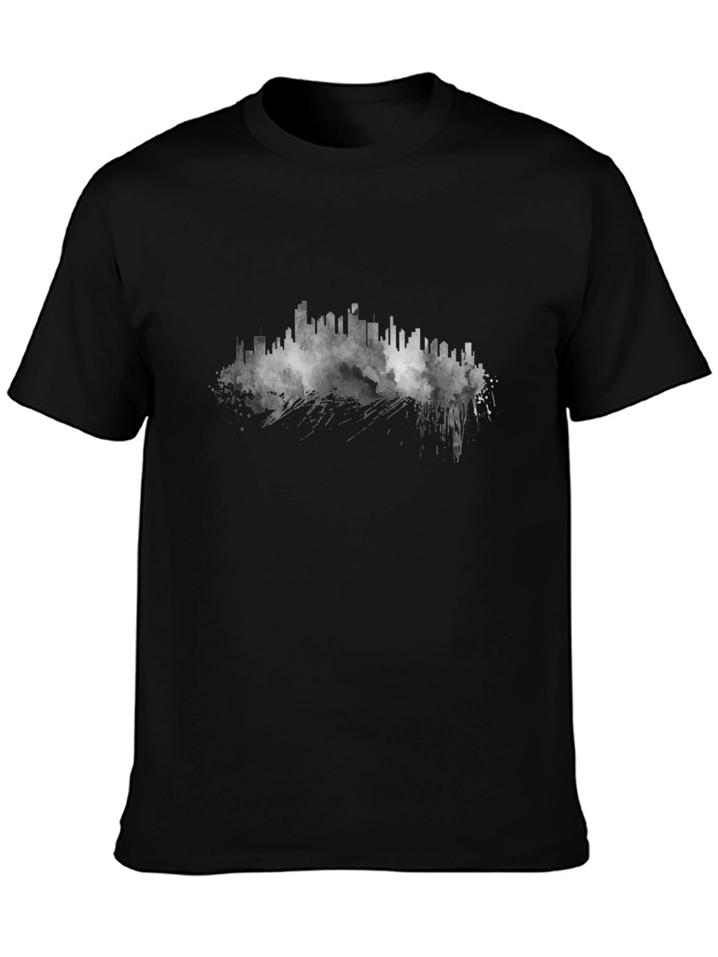 Abstract Cityscape Black T-Shirt