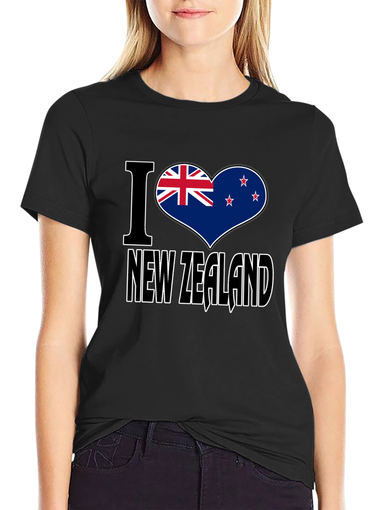 I Heart New Zealand Black T-Shirt
