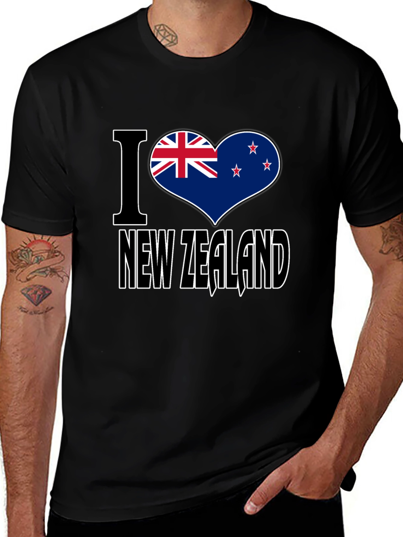 I Heart New Zealand Black T-Shirt