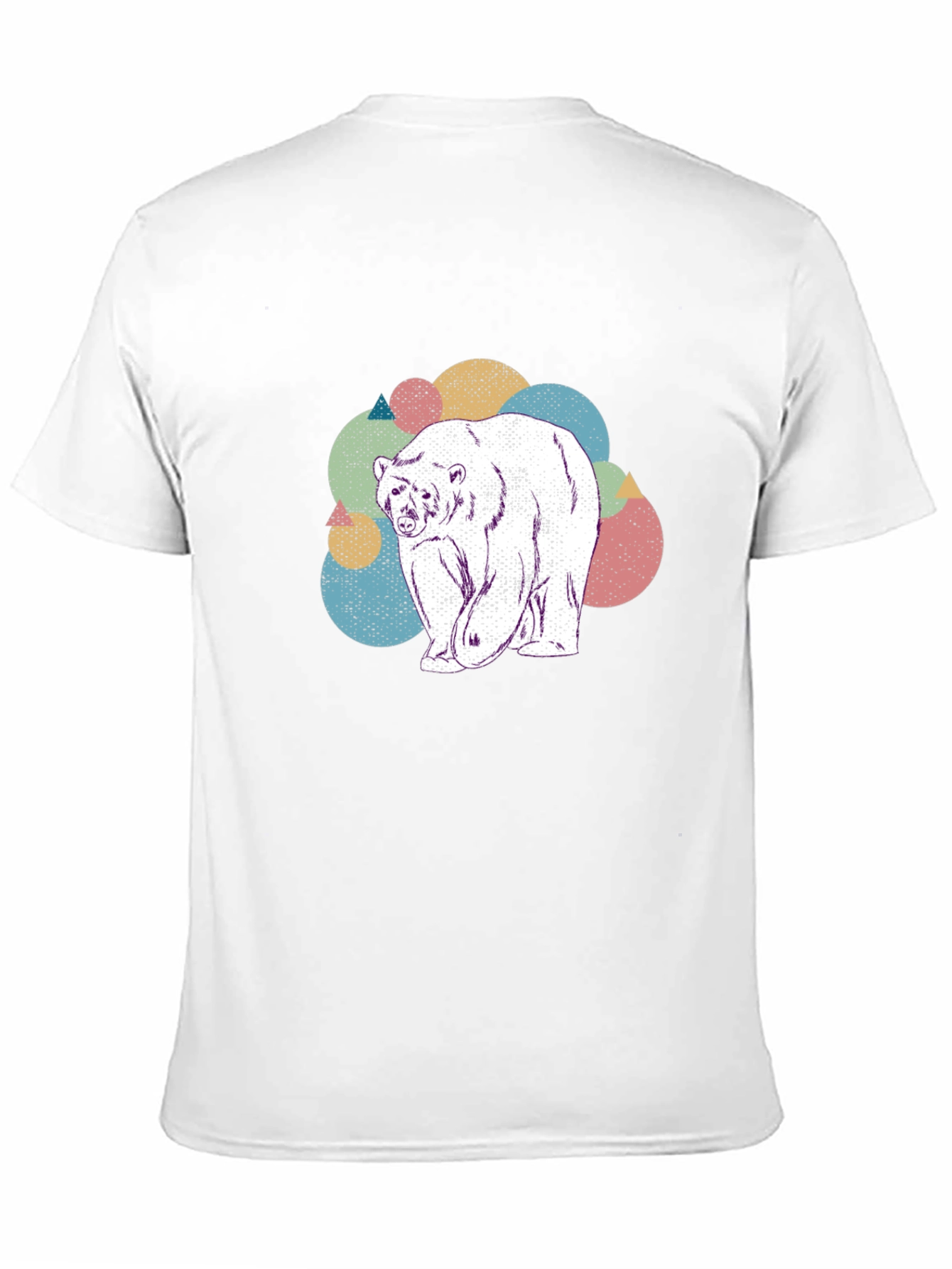 Geometric Bear Graphic Tee - Soft Cotton Blend