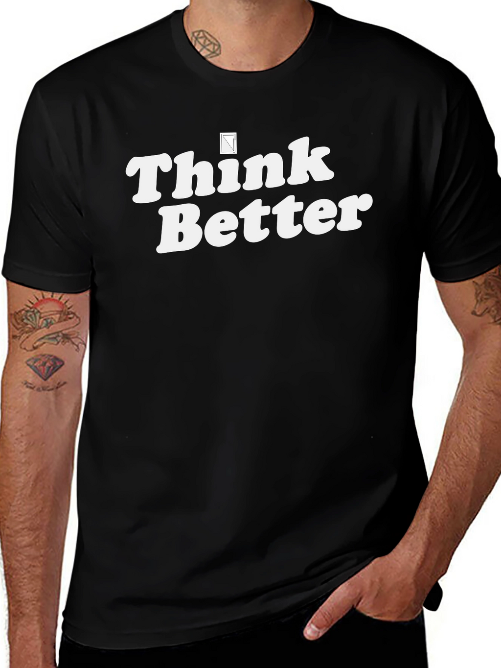 Think Better Graphic Tee - Black Cotton T-Shirt