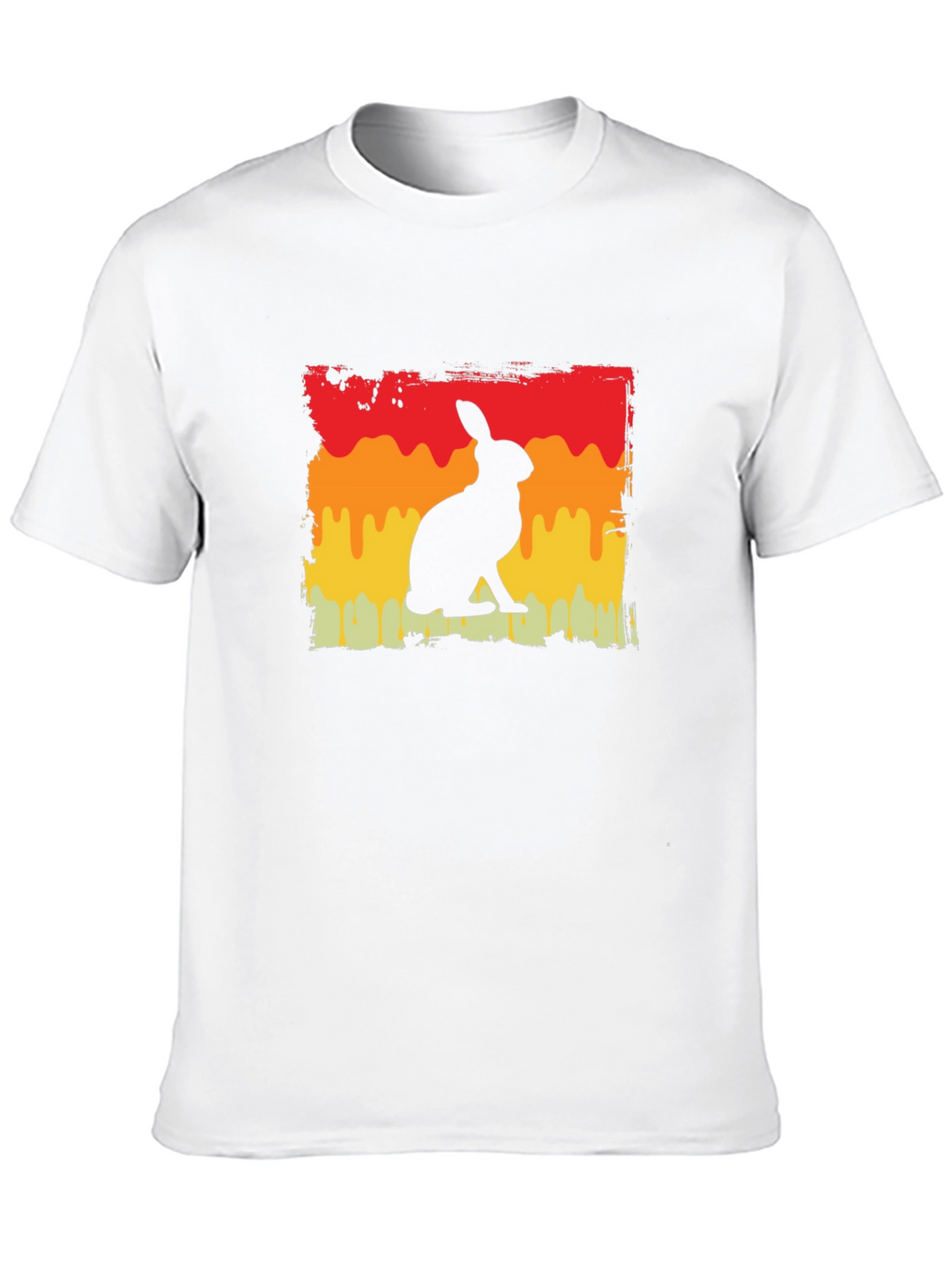 Retro Rabbit Graphic Tee - Black Cotton Blend T-Shirt