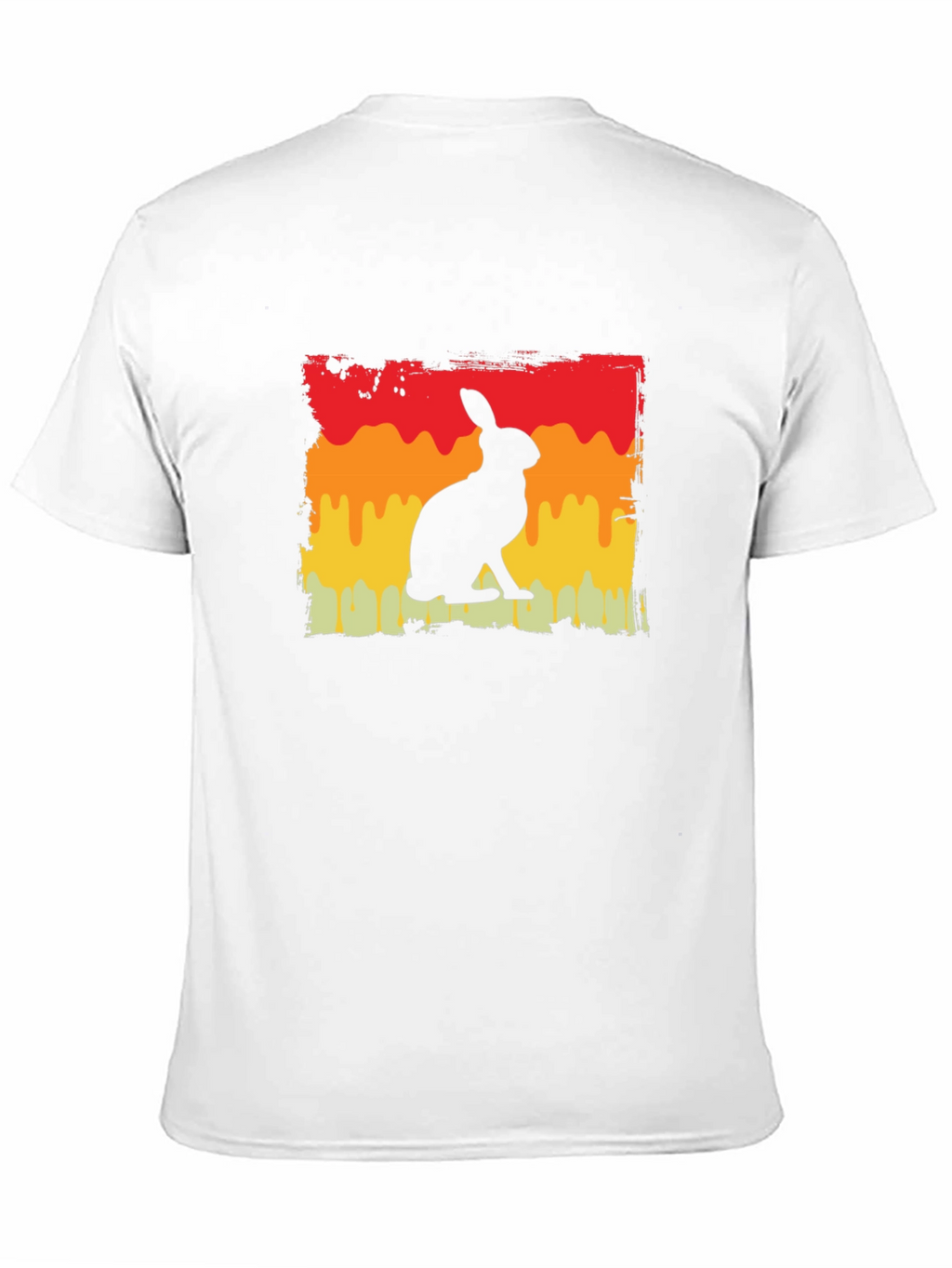Retro Rabbit Graphic Tee - Black Cotton Blend T-Shirt