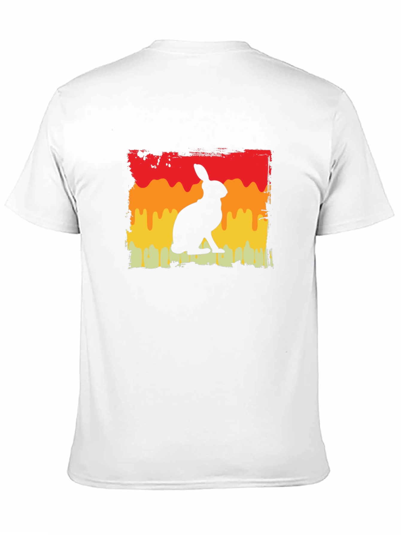 Retro Rabbit Graphic Tee - Black Cotton Blend T-Shirt