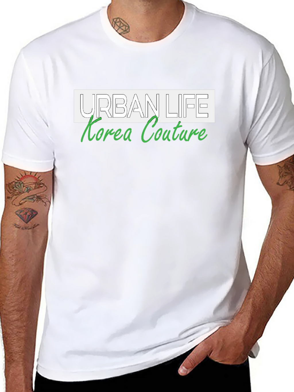 Urban Life Korea Couture Black Graphic Tee