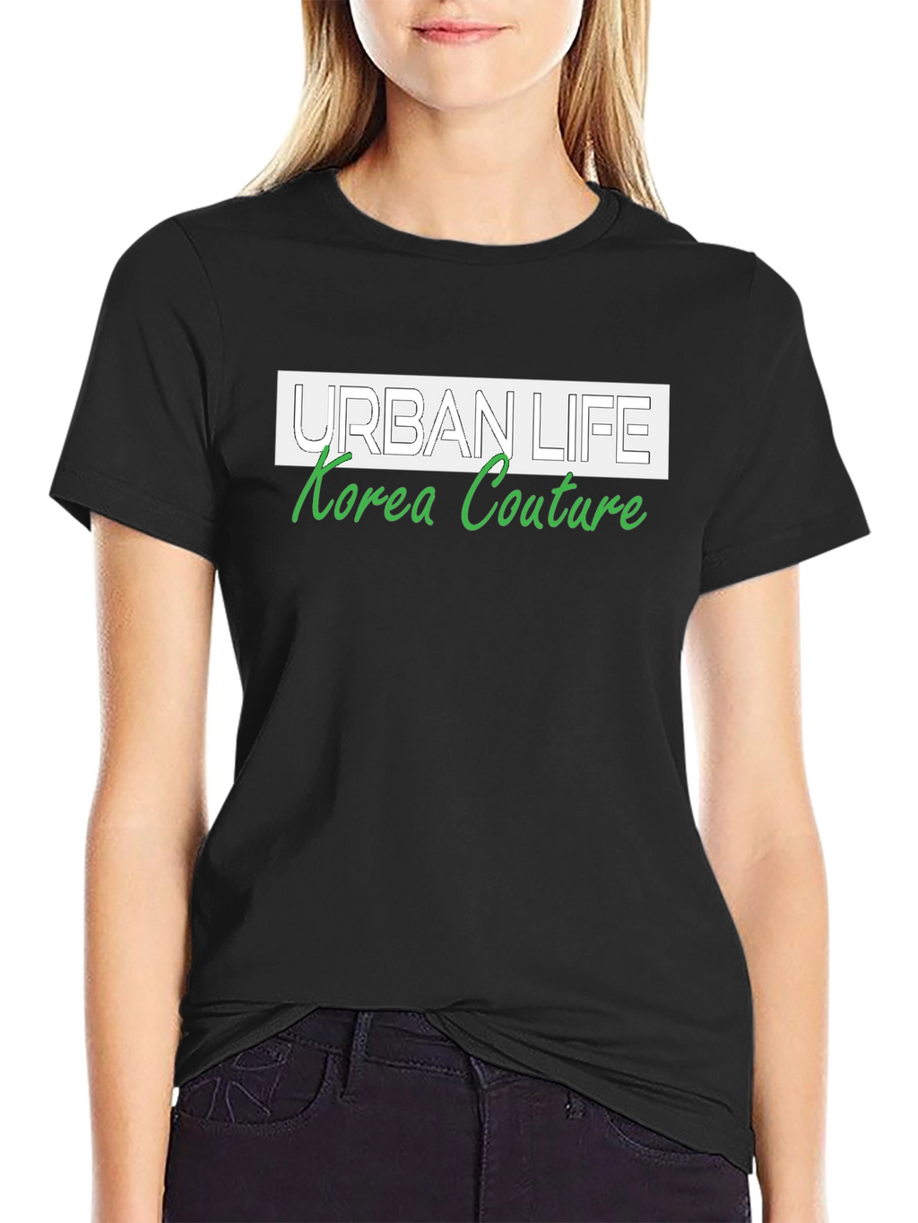 Urban Life Korea Couture Black Graphic Tee